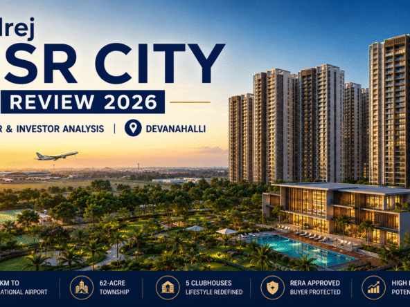 Godrej MSR City township review in Devanahalli North Bangalore featuring residential towers, clubhouse, and airport corridor connectivity.